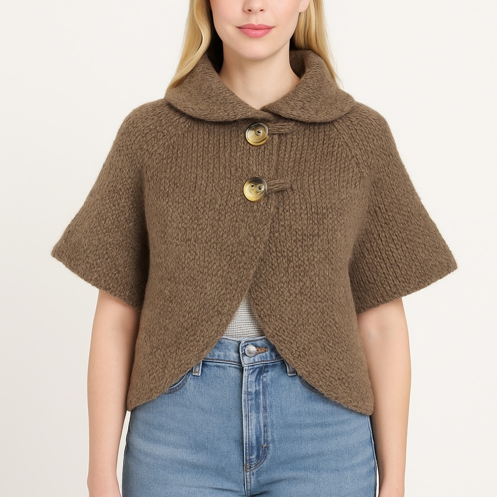 John‎ Branigan Wool Alpaca button front grey cardigan women’s